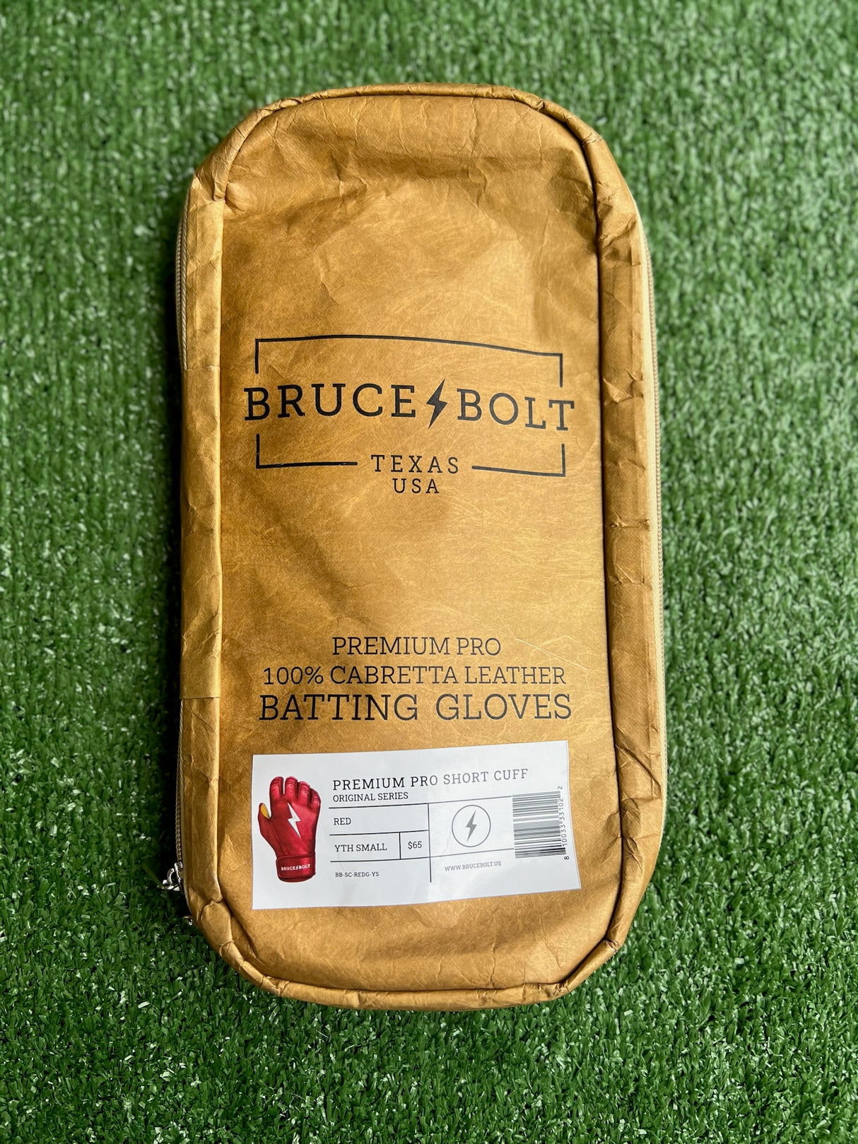 Bruce Bolt Original Series Red Short Cuff Batting Gloves