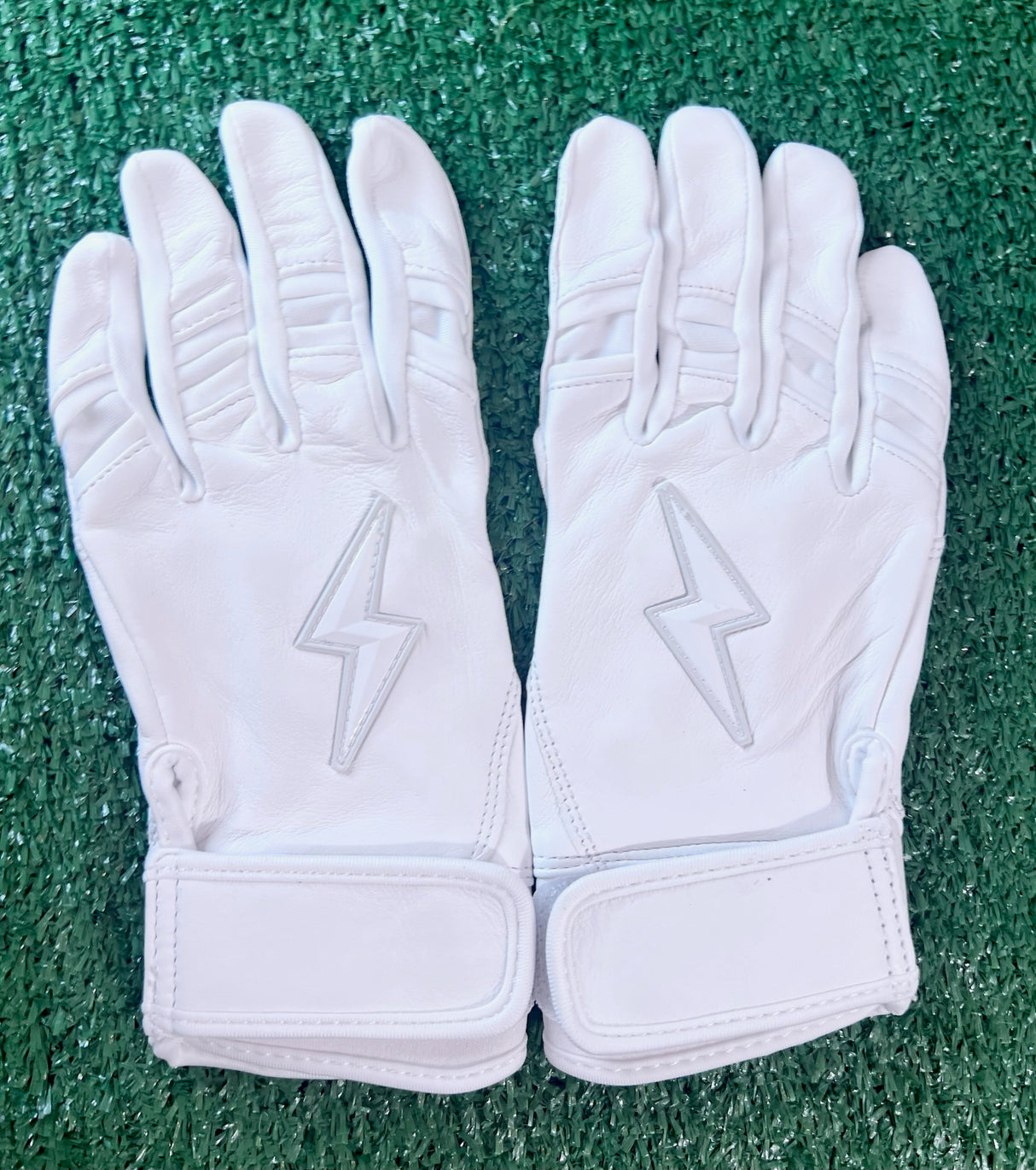 Bruce Bolt Japanese Series White Short Cuff Batting Gloves - Youth Large