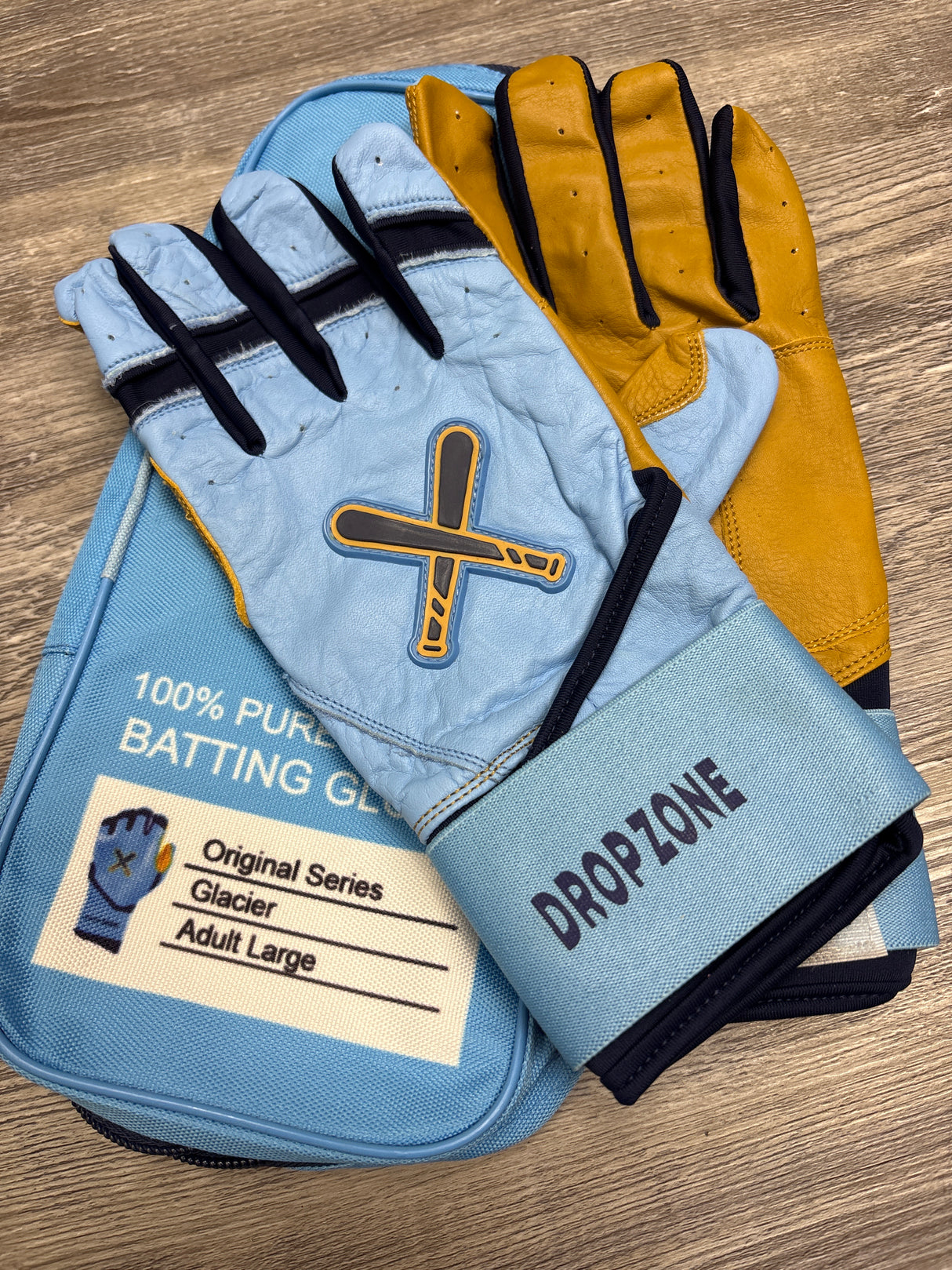 Drop Zone Original Series Long Cuff Batting gloves - Glacier Blue