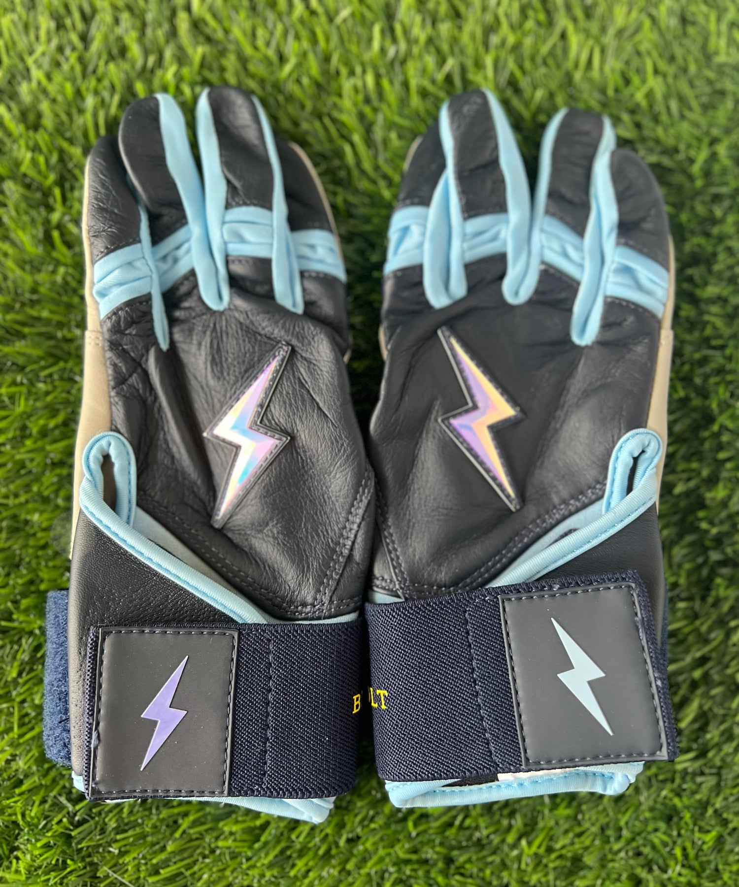 Bruce Bolt Phillip Series Navy/Baby Blue Long Cuff Batting Gloves