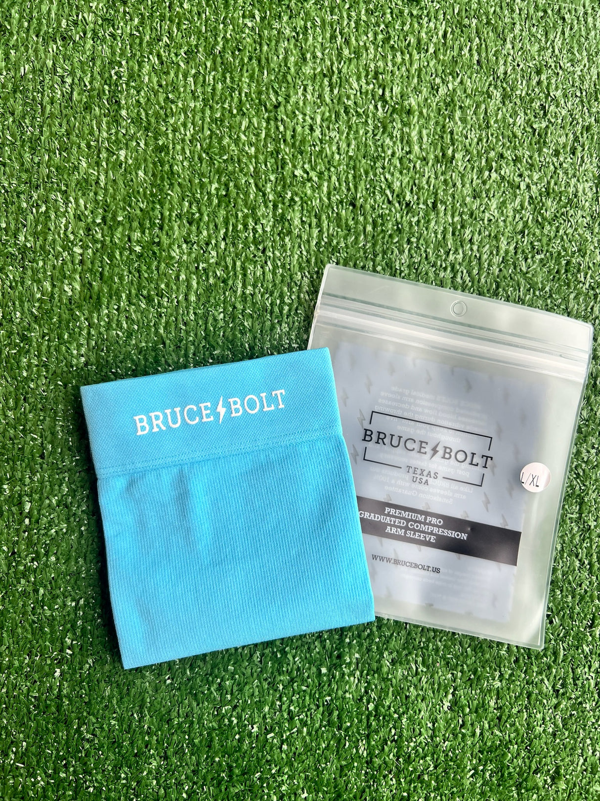 Bruce Bolt Graduated Compression Premium Full Arm Sleeve - Baby Blue