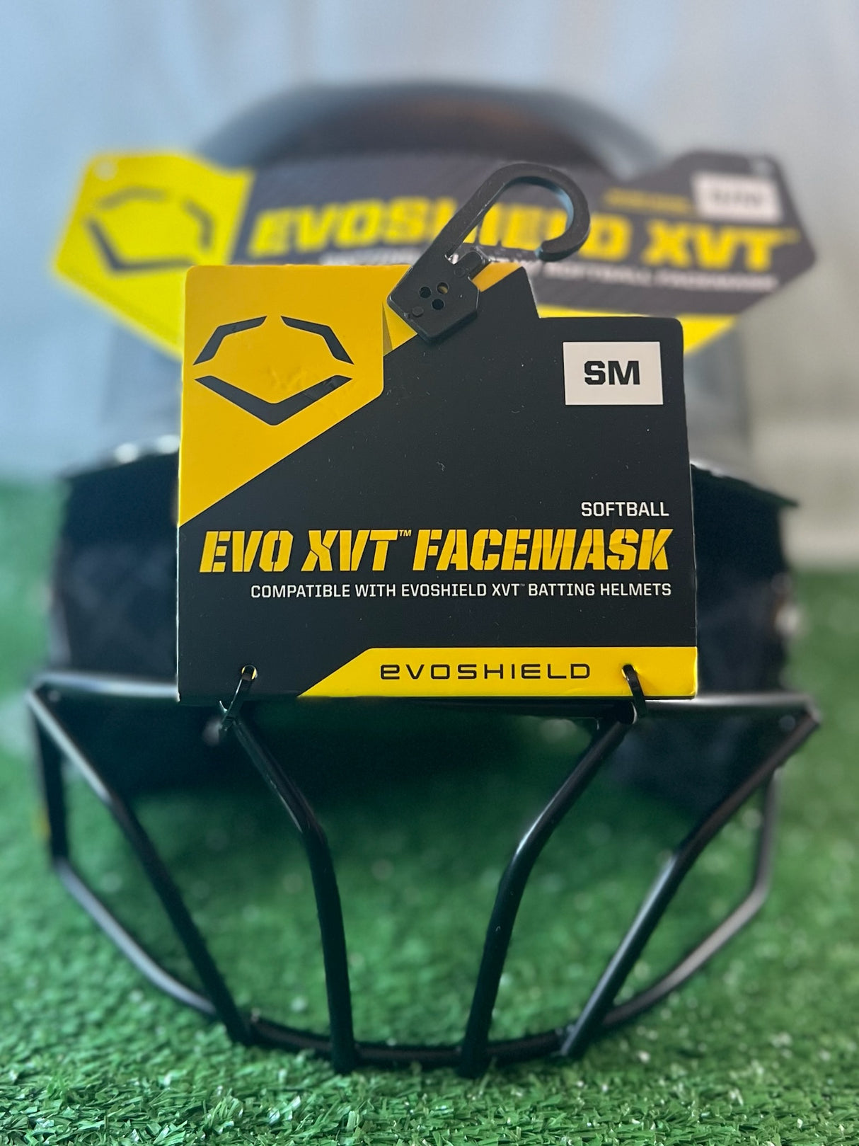 Black EvoShield XVT Batting Helmet with Softball Facemask - S/M