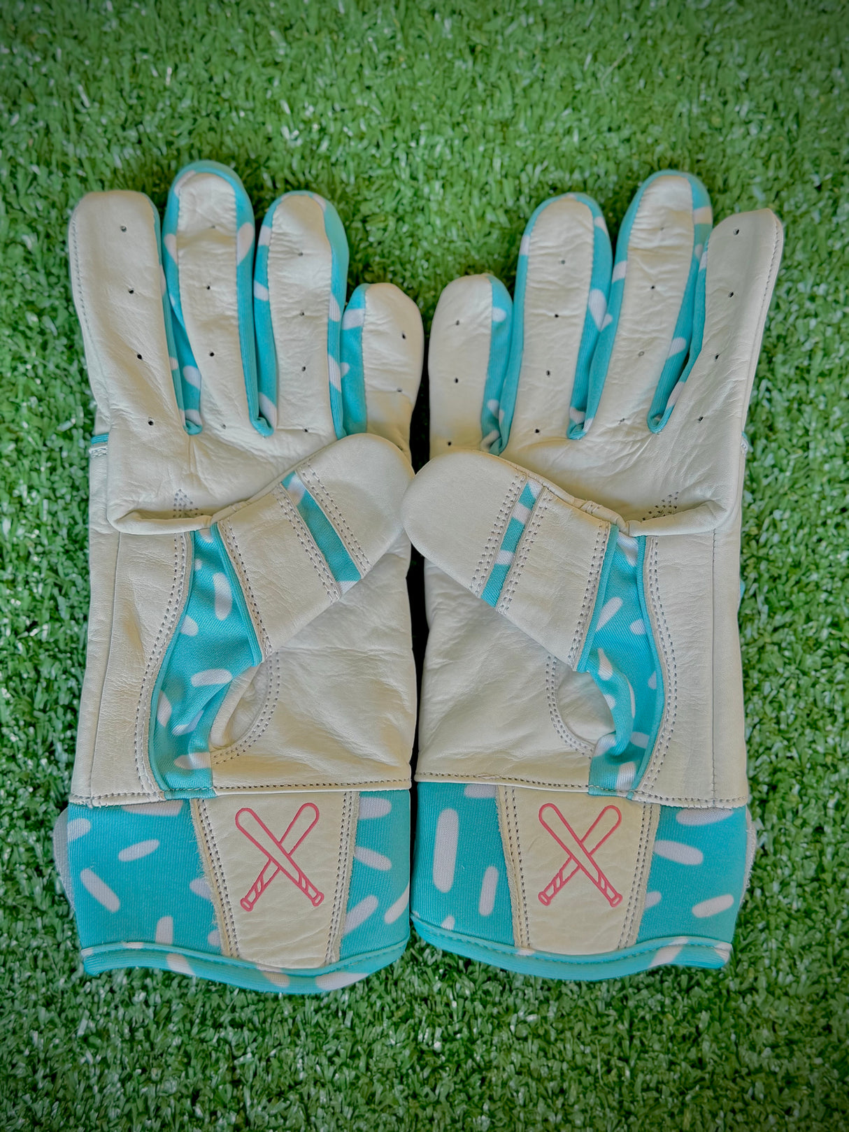 Drop Zone Sprinkle Series Short Cuff Batting Gloves - Mint