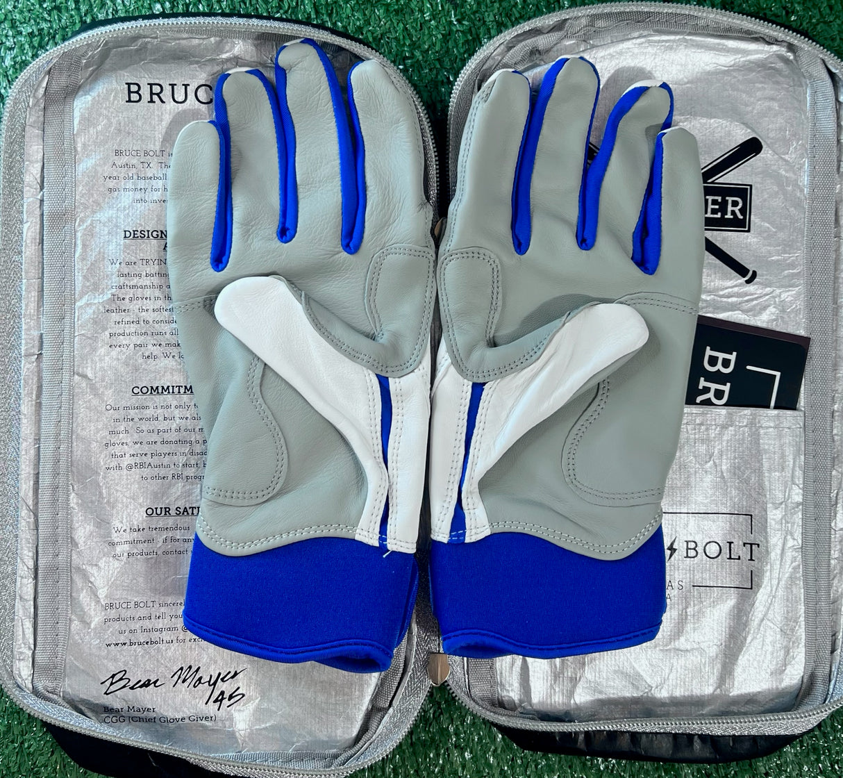 Bruce Bolt Chrome Series Royal Short Cuff Batting Gloves