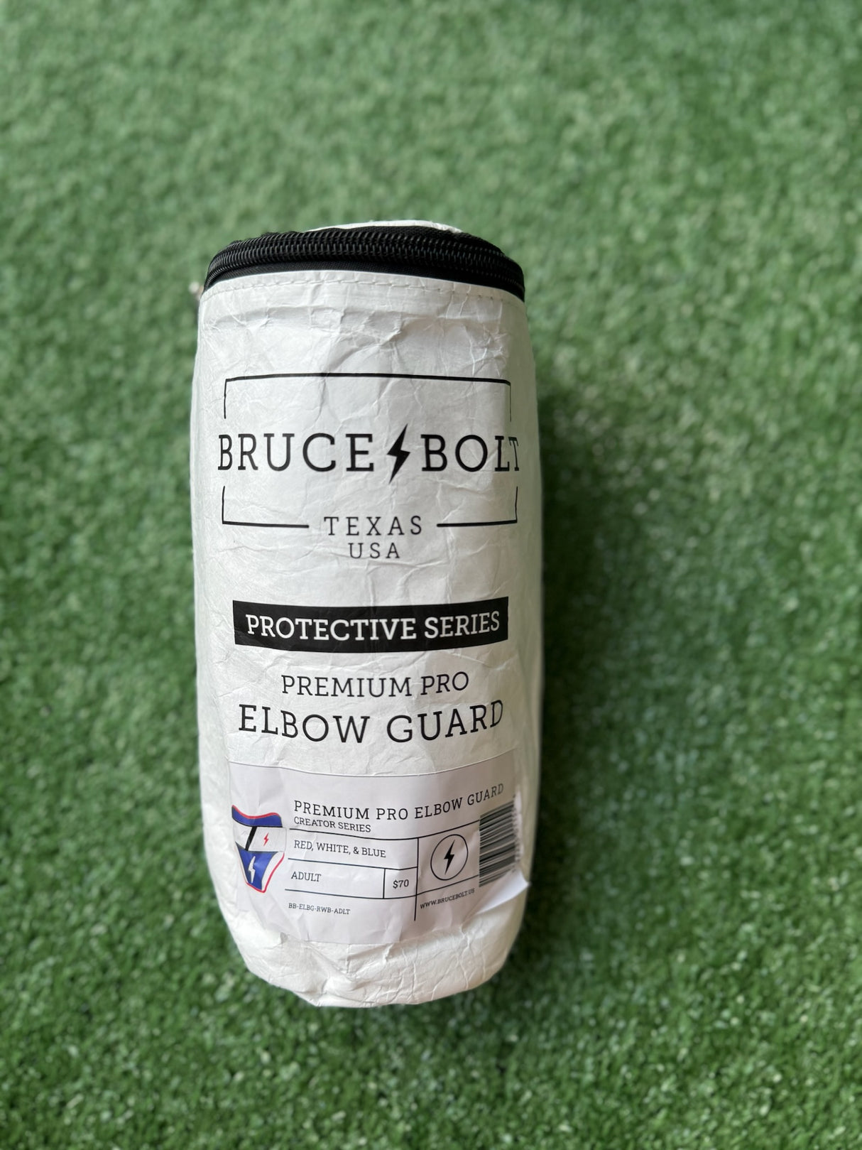 Bruce Bolt Adult Size Elbow Guard - Red, White & Blue