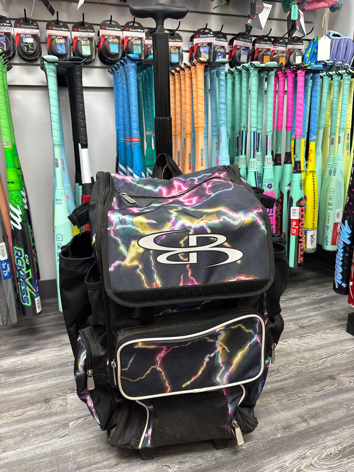 Used Boombah Roller Bag - Neon Lightning