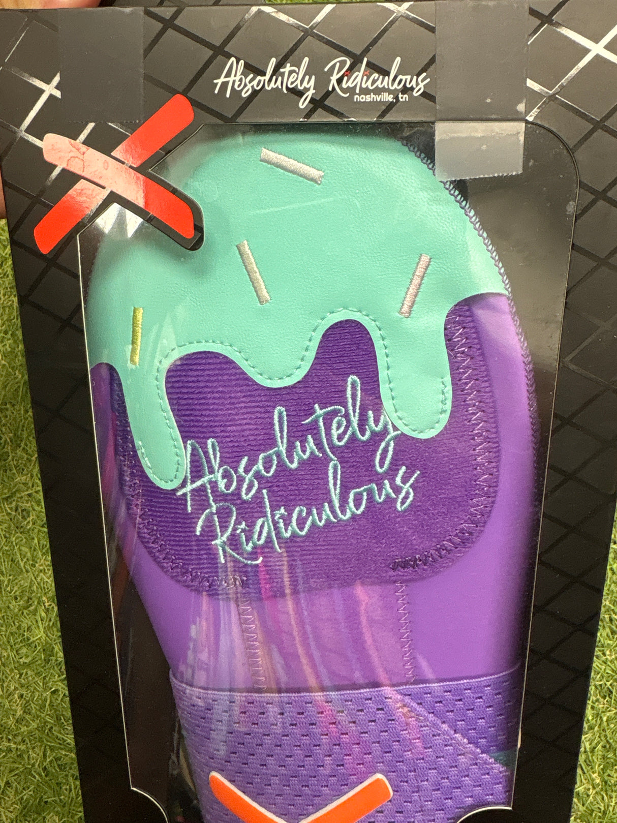 Absolutely Ridiculous Adult Sliding Mitt - Purple W/ Teal Drip