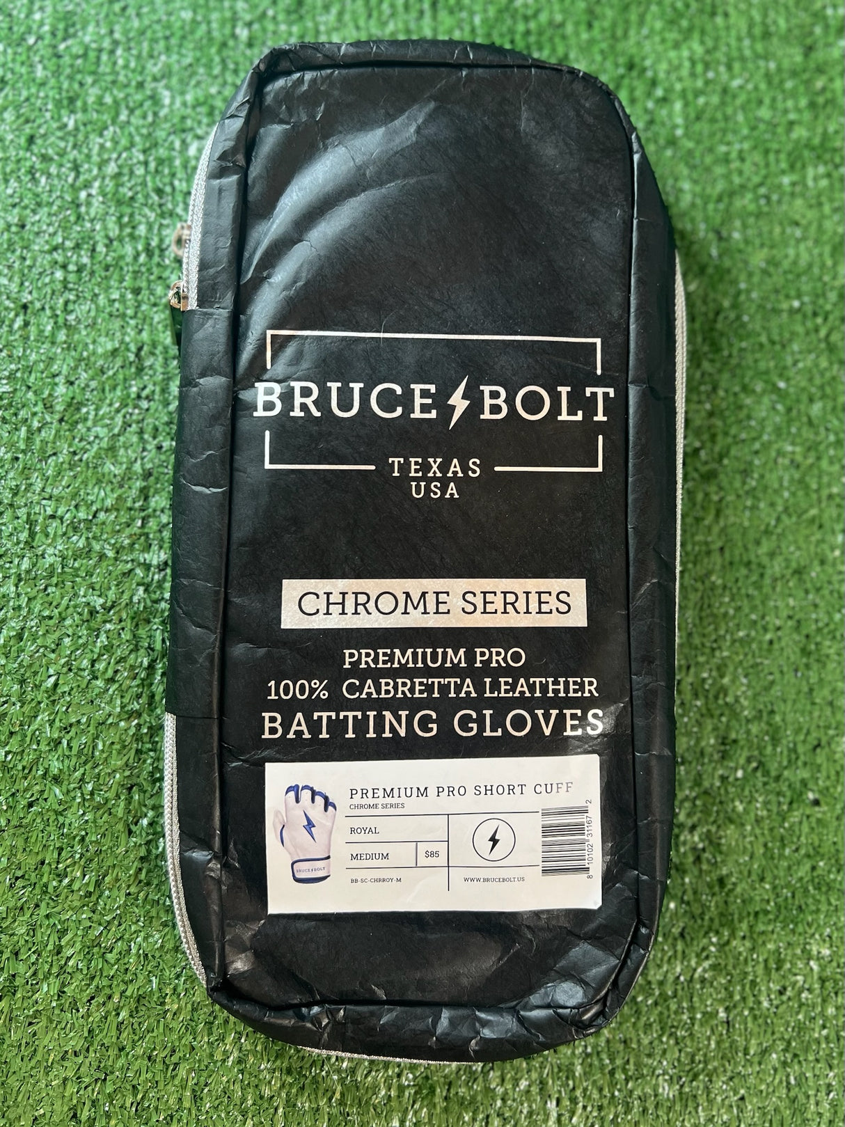 Bruce Bolt Chrome Series Royal Short Cuff Batting Gloves