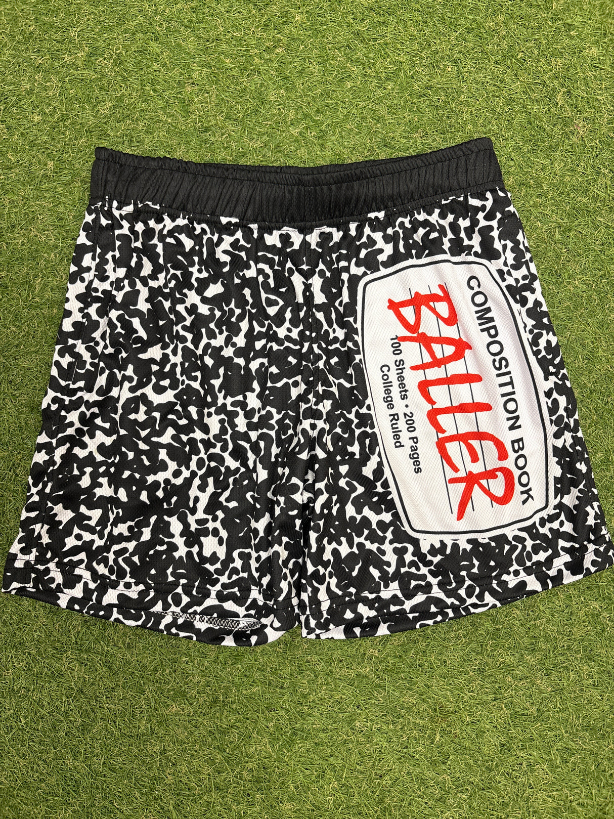 Composition Book Drip Shorts