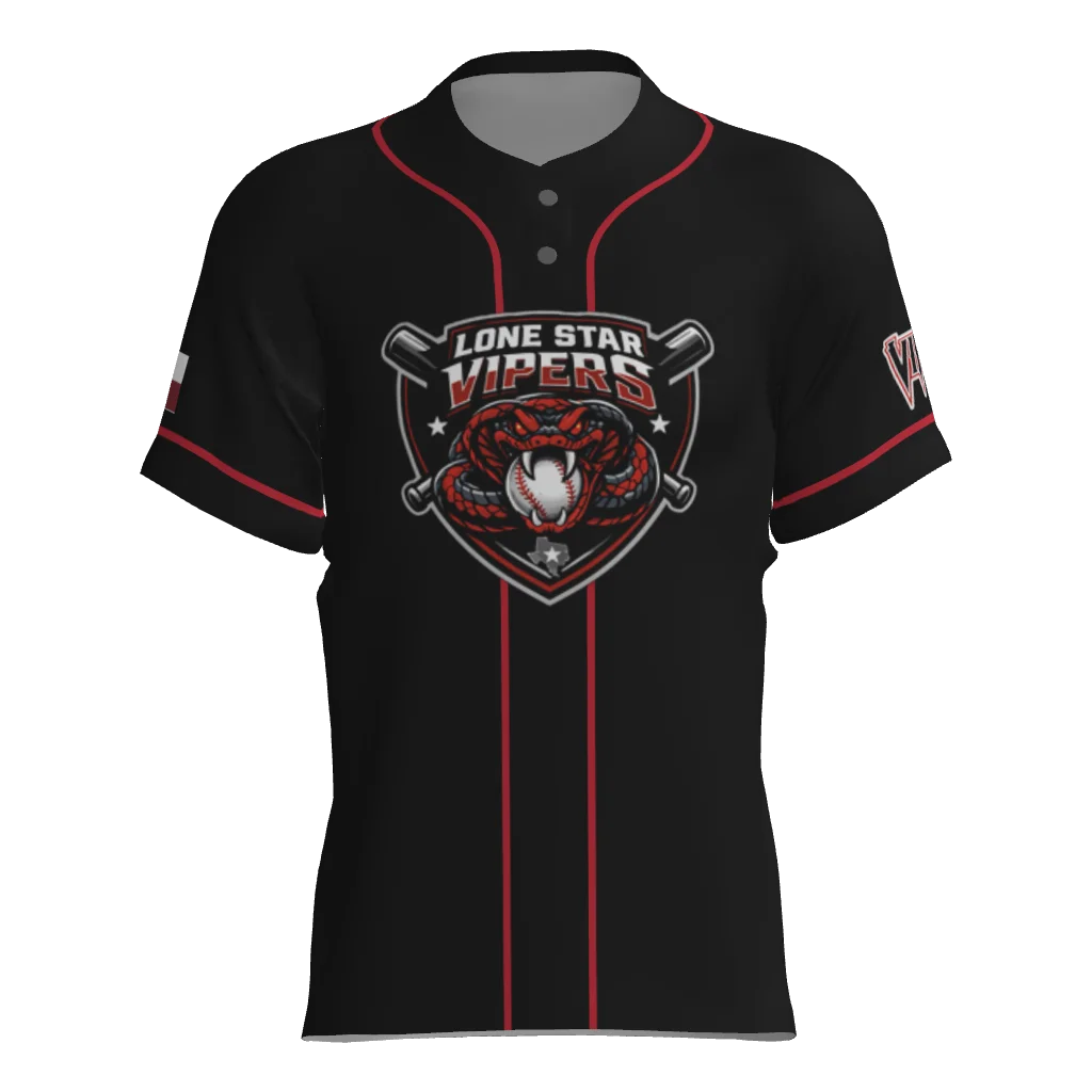 Lone Star Vipers 2-Button Game Jersey - Black