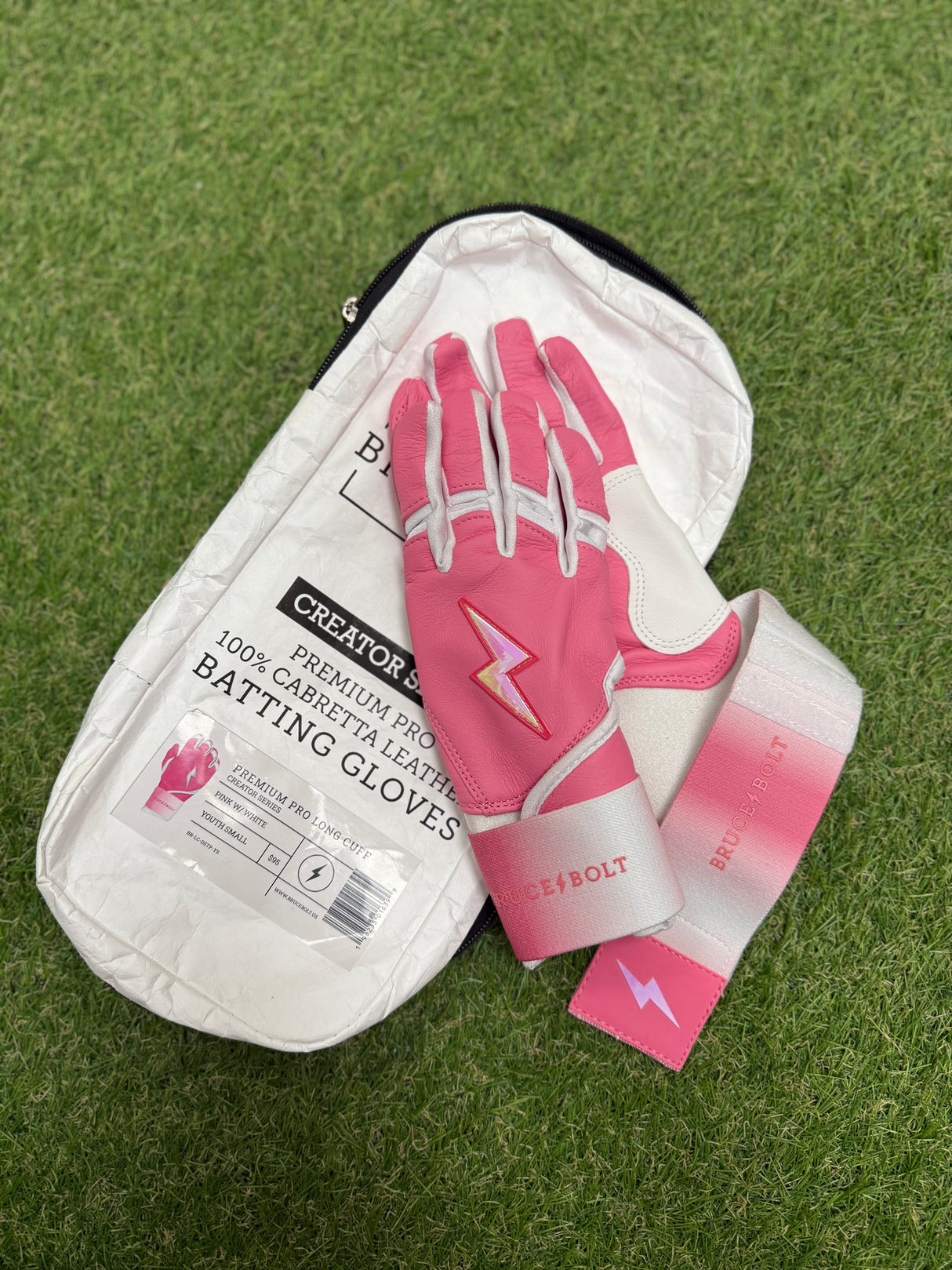 Bruce Bolt Creator Series Dusty Pink Long Cuff Batting Gloves