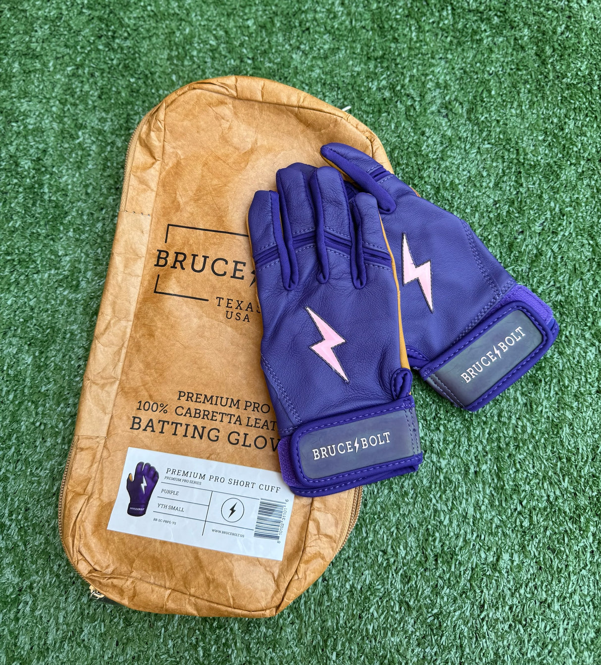 Bruce Bolt Original Series Purple Short Cuff Batting Gloves