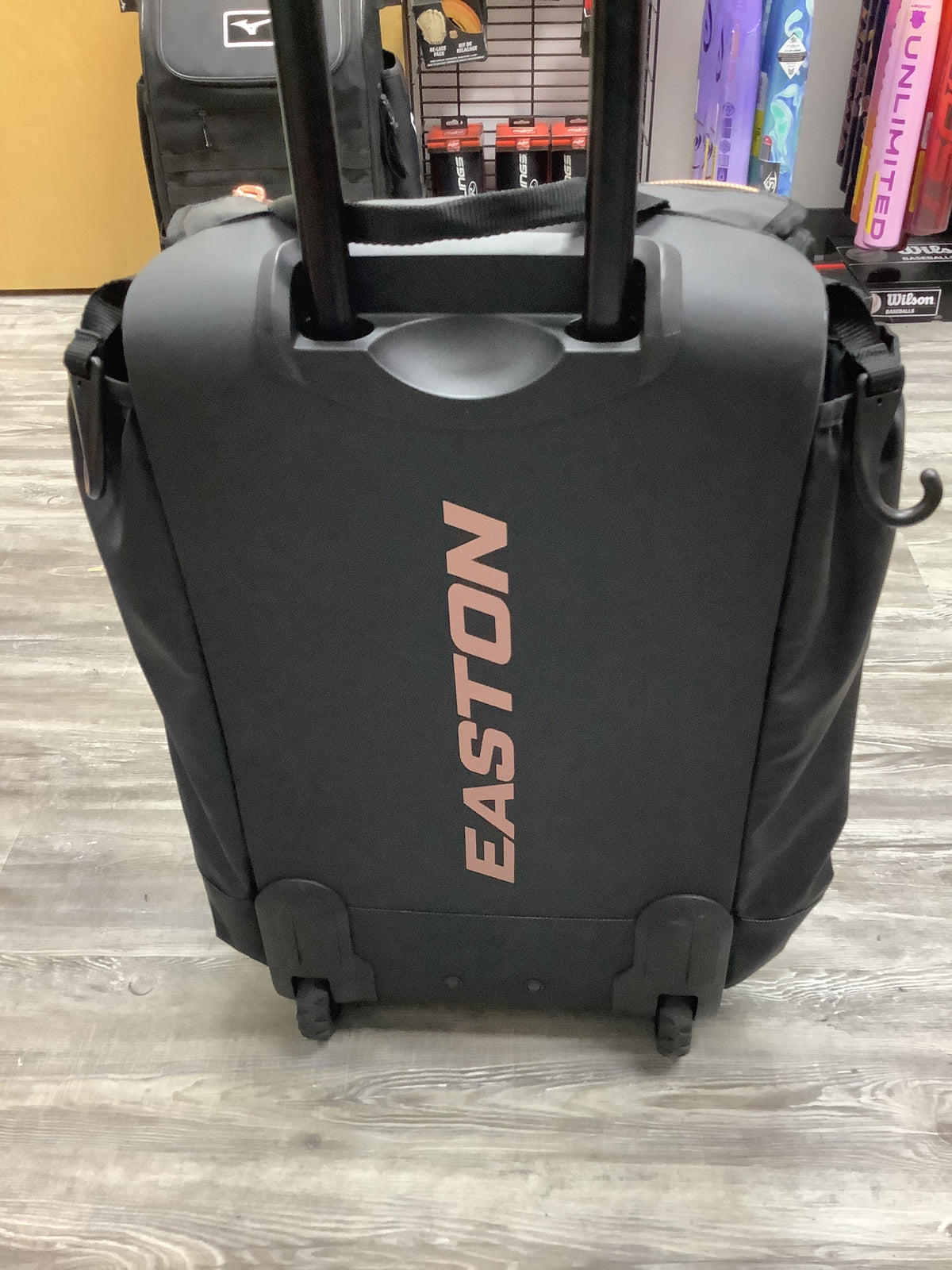 Used Rawlings Gold Collection Wheeled Bat Bag - Black/Rose Gold