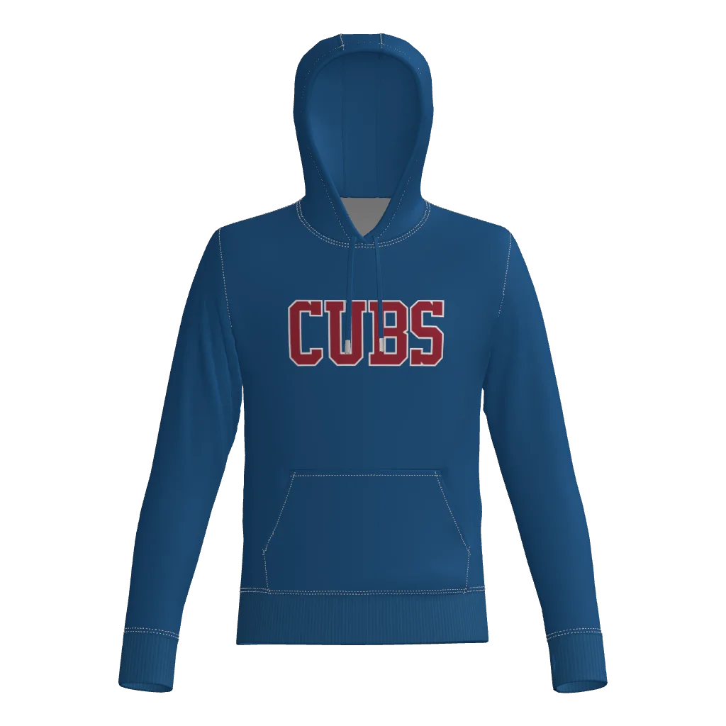 Cubs 60/40 Cotton Blend DTF Fleece Hoodie W/ Number