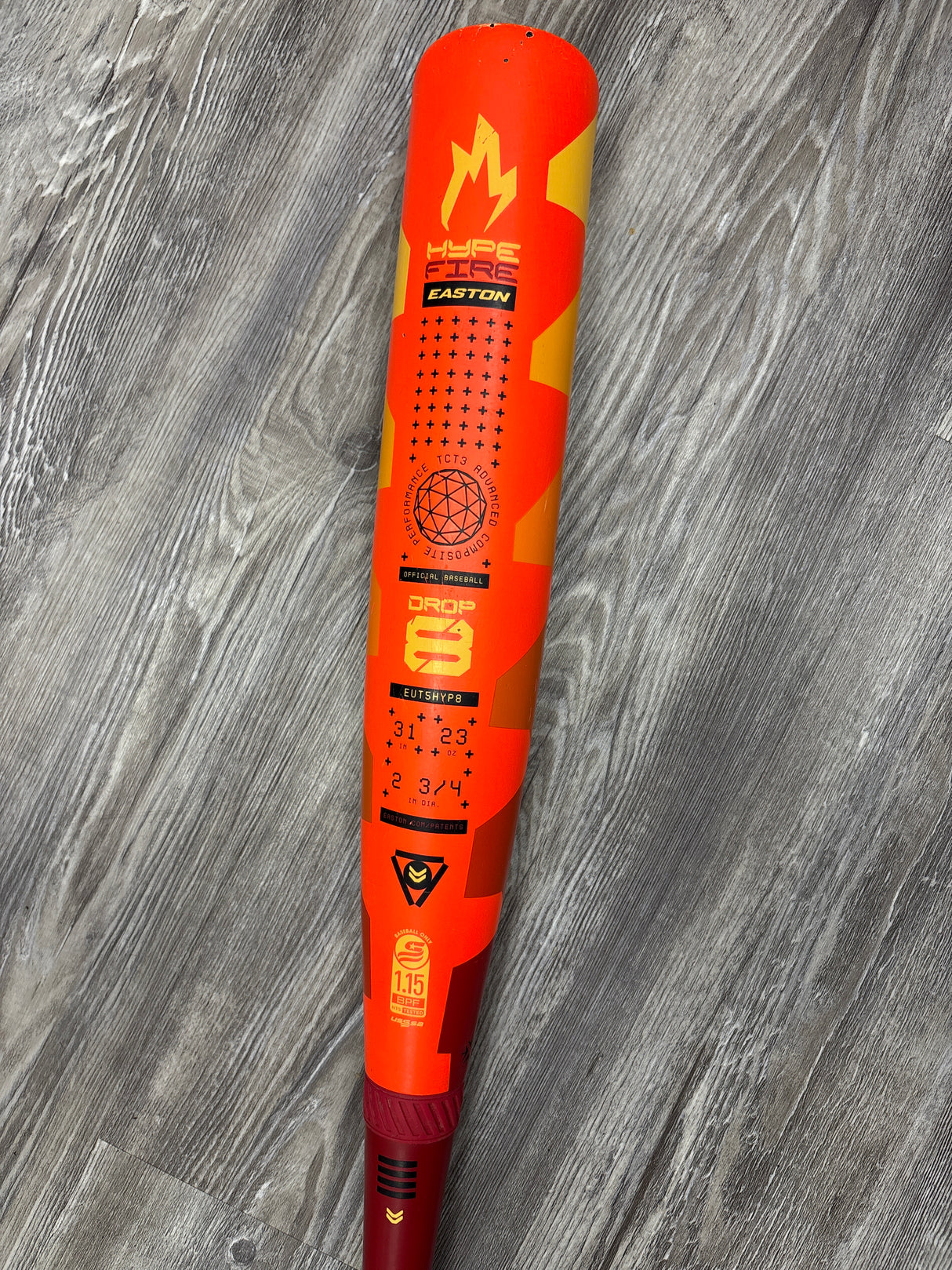 Used 2025 Easton Hype Fire 31/23 USSSA Certified Drop 8