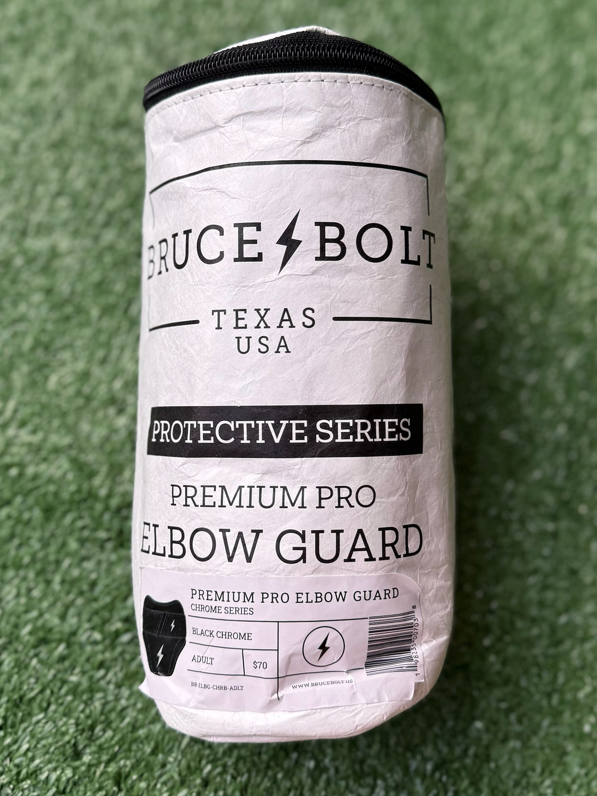 Bruce Bolt Adult Size Elbow Guard - Black Chrome