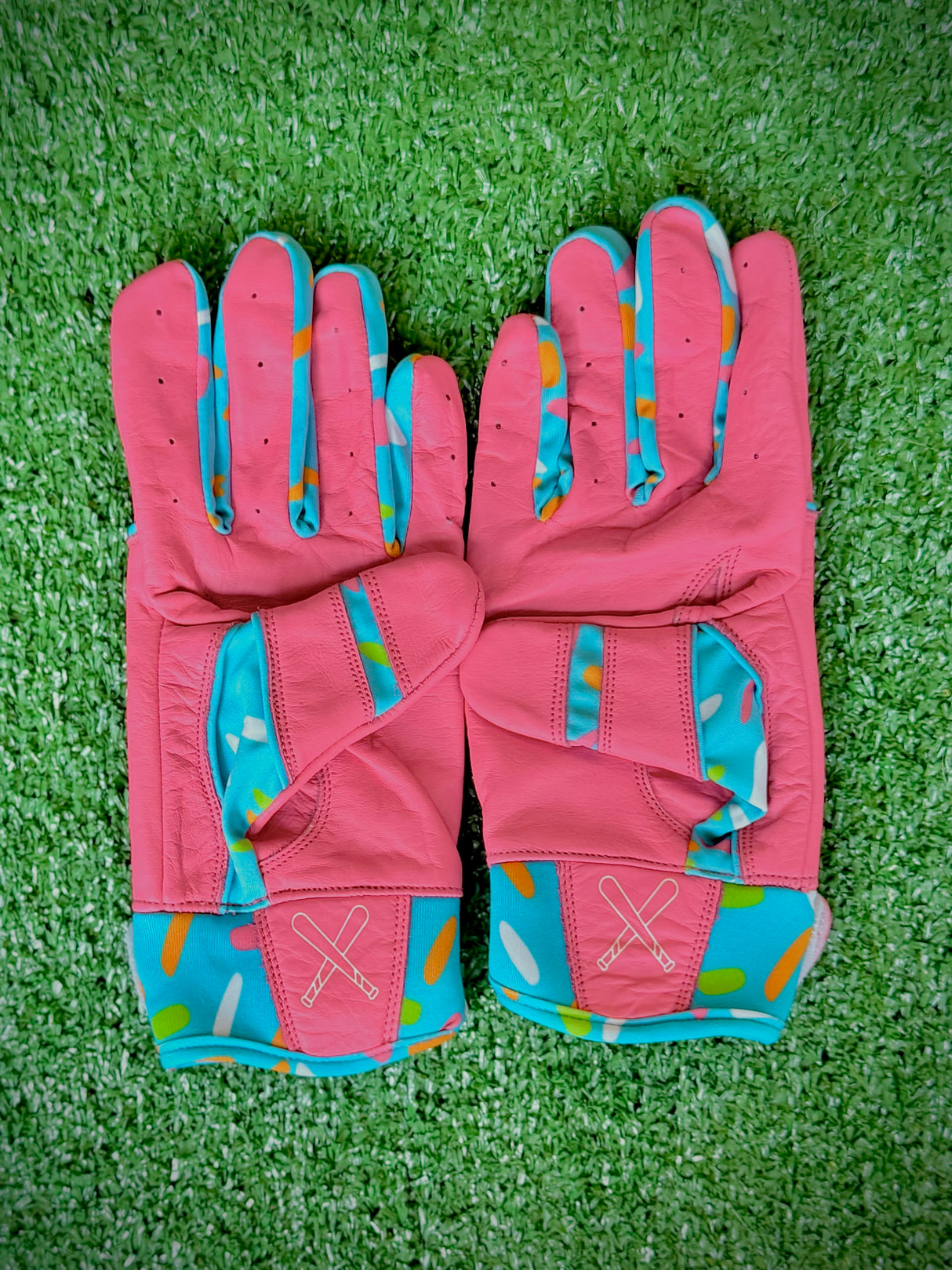 Drop Zone Sprinkle Series Short Cuff Batting Gloves - Sherbet