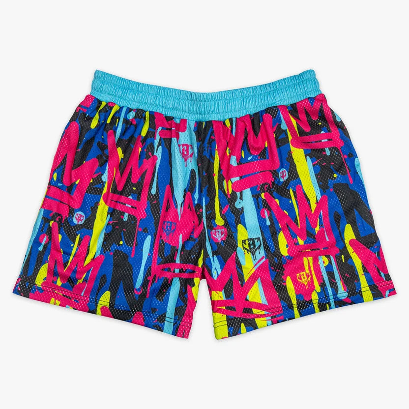 New Baseball Lifestyle 101 Graffiti Crown Shorts - Adult Large