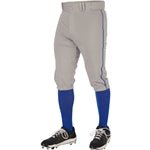 Champro Triple Crown 2.0 Knicker Baseball Pant - Grey W/Royal Braid