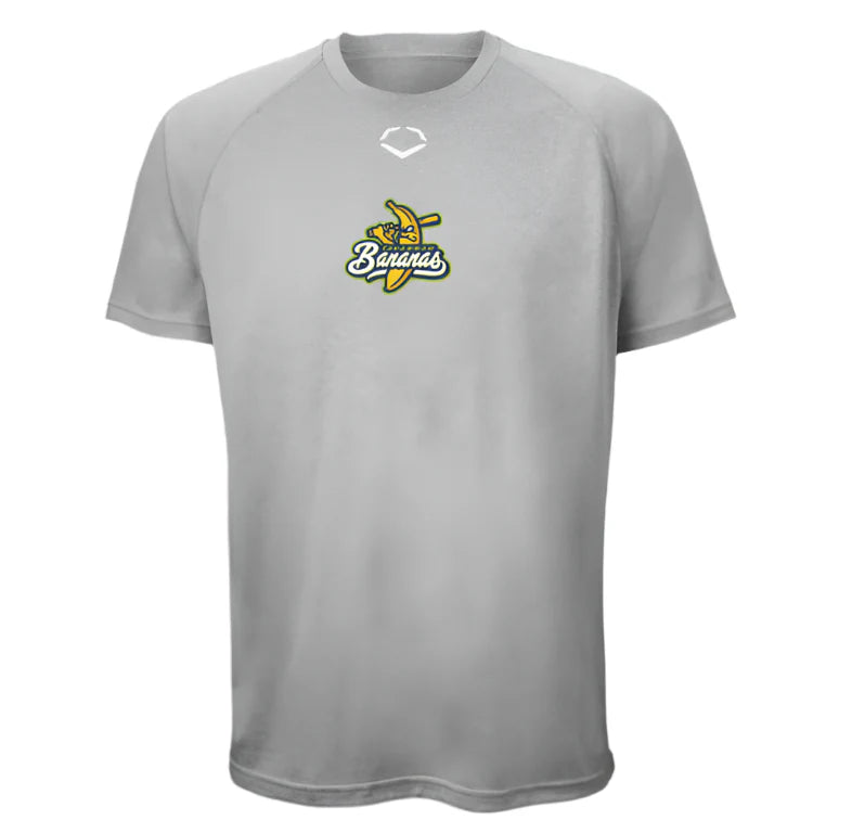 Savannah Bananas EvoShield Primary Logo Short Sleeve Tech Tee - Heather Grey