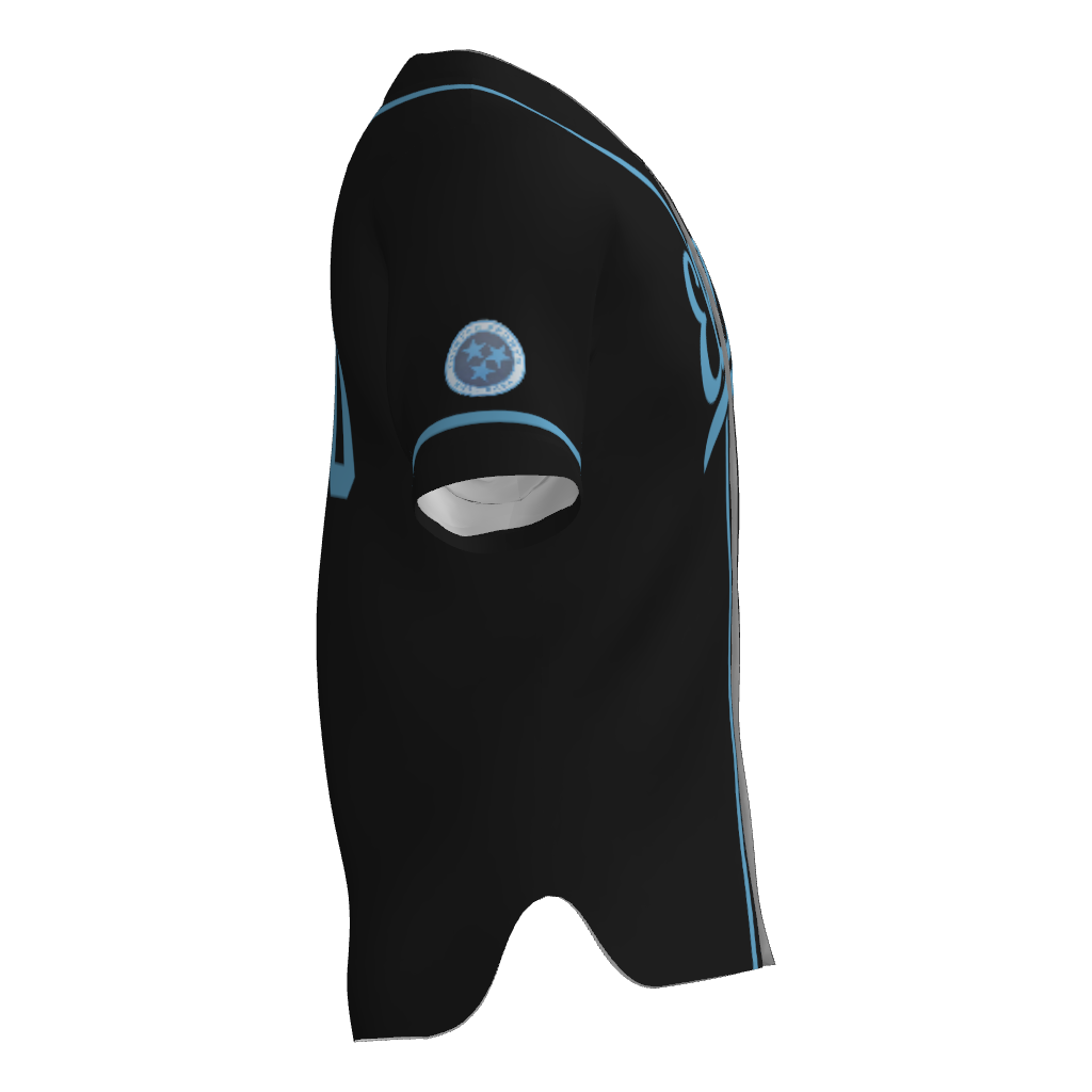 Tristar Elite Full Button Short Sleeve Game Jersey - Black