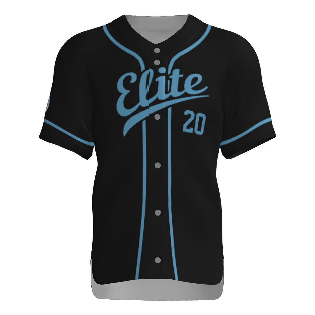 Tristar Elite Full Button Short Sleeve Game Jersey W/O Sandlot Logo- Black