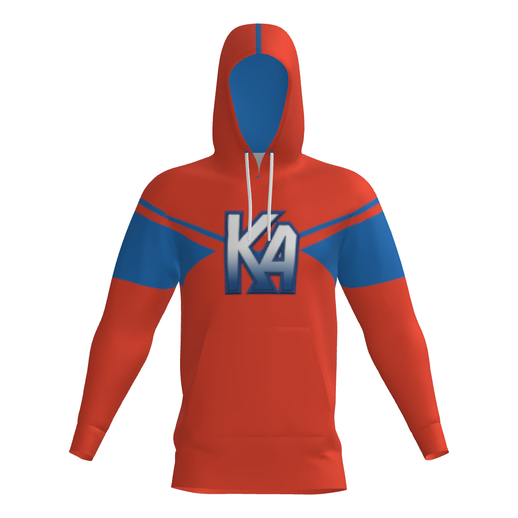 Kinetic Athletix Sublimated Fleece Player Hoodie - Orange/Blue