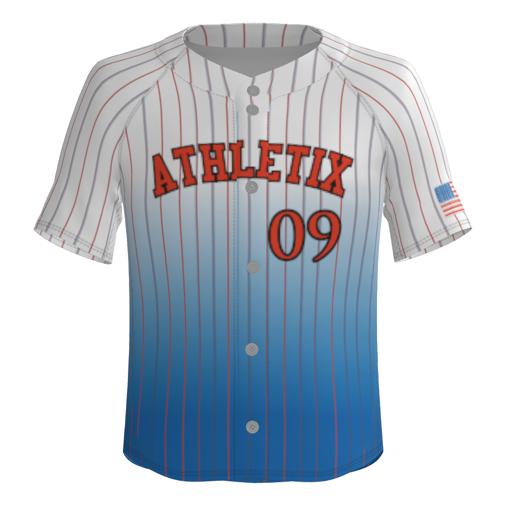 Kinetic Athletix Full Button Pro Neck Short Sleeve Fitted Game Jersey - Pinstripe