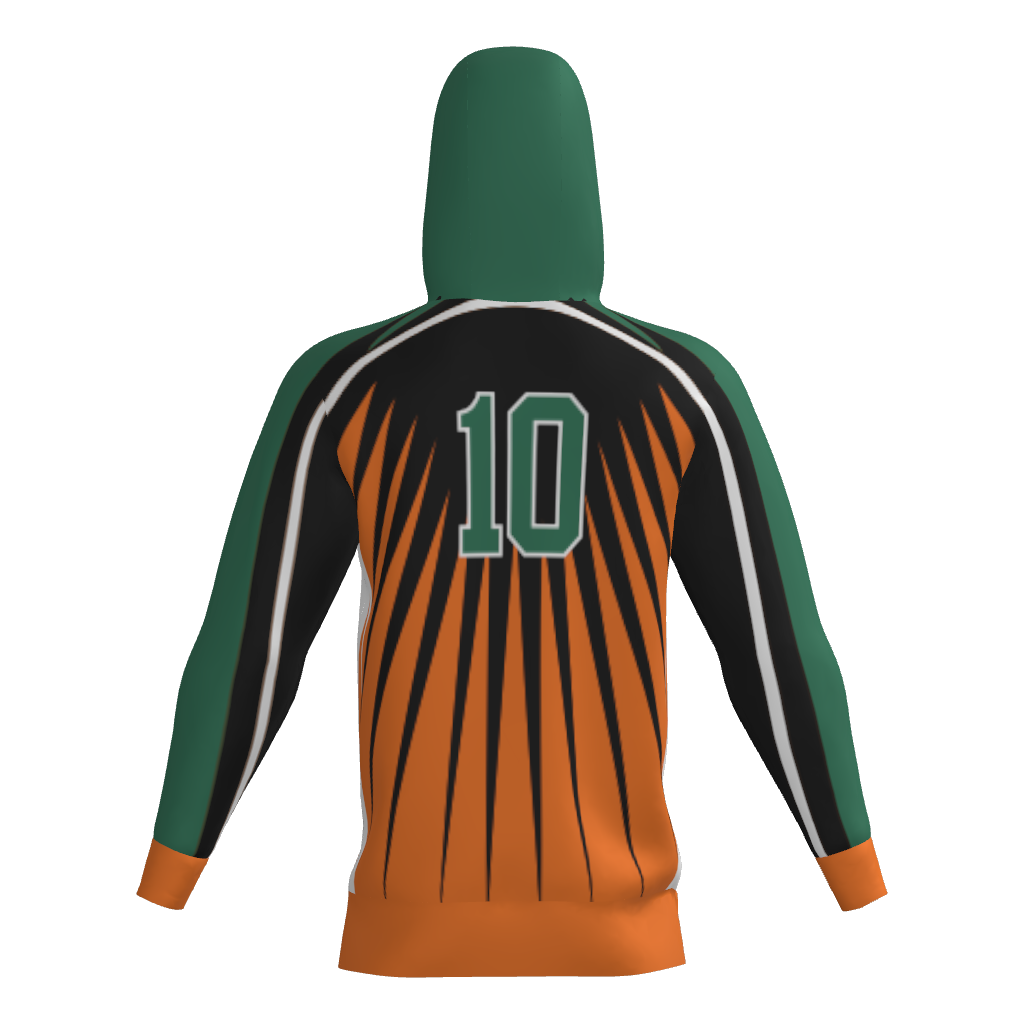 Dirt Dragons Sublimated Fleece Player Hoodie - Forest Green/Orange
