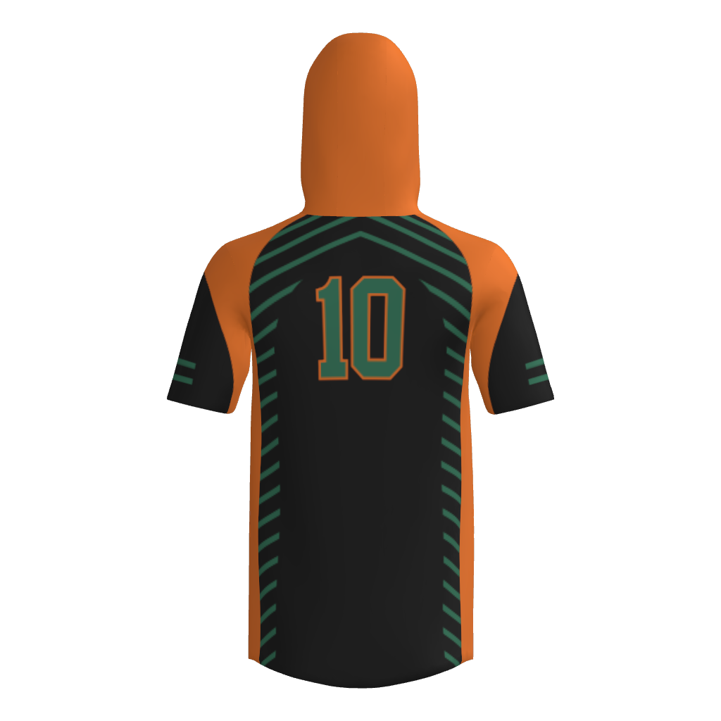 Dirt Dragons Short Sleeve Sublimated Player Hoodie - Orange/Black