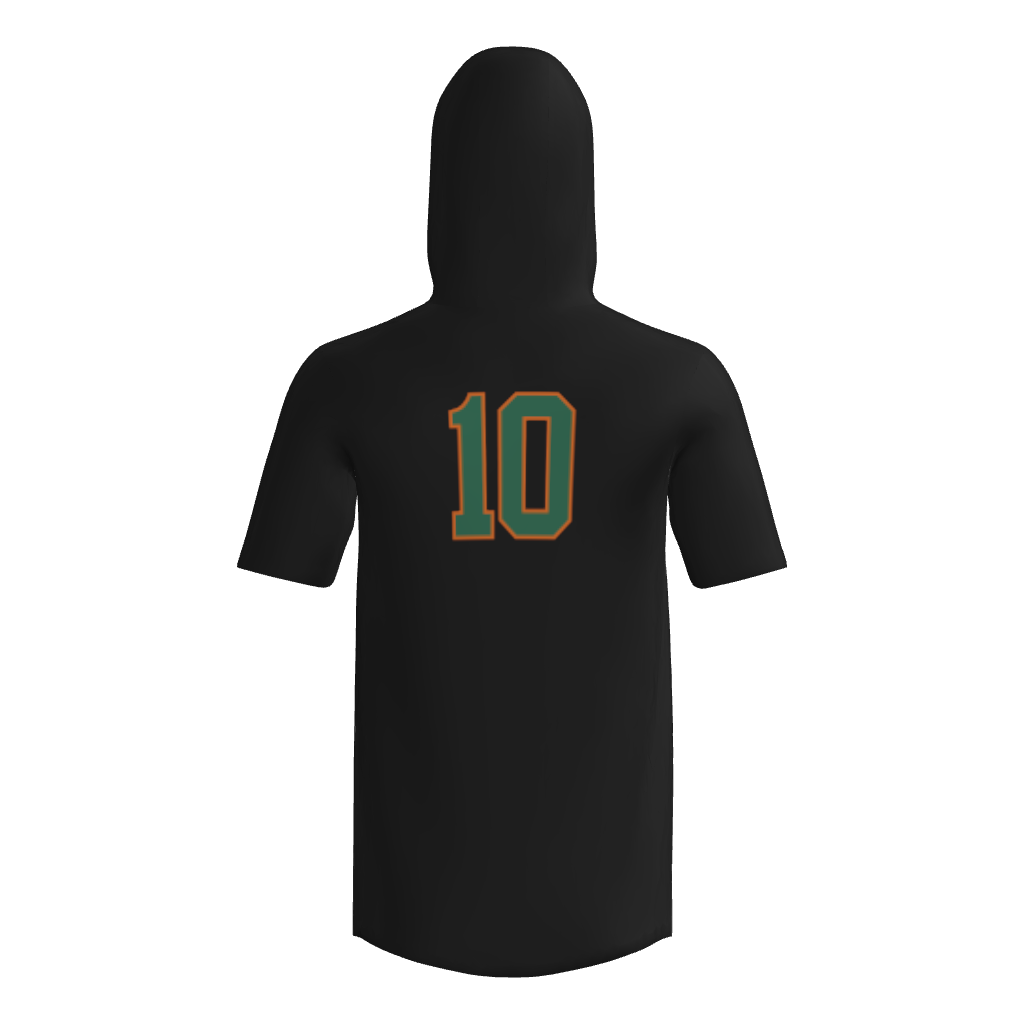 Dirt Dragons Short Sleeve Sublimated Player Hoodie - Black