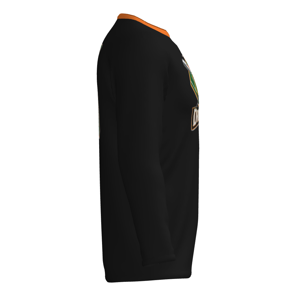 Dirt Dragons Player Long Sleeve Dri-Gear Sublimated Tee Shirt - Black