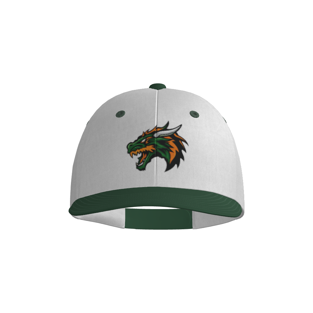 Dirt Dragons Pennant Snapback Game Cap - White/Forest Green