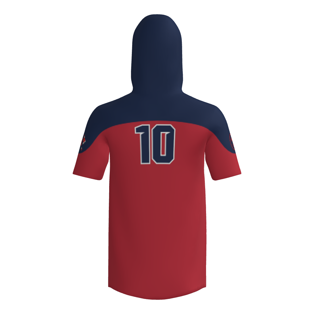 Tomahawks Short Sleeve Sublimated Hoodie - Red/Navy