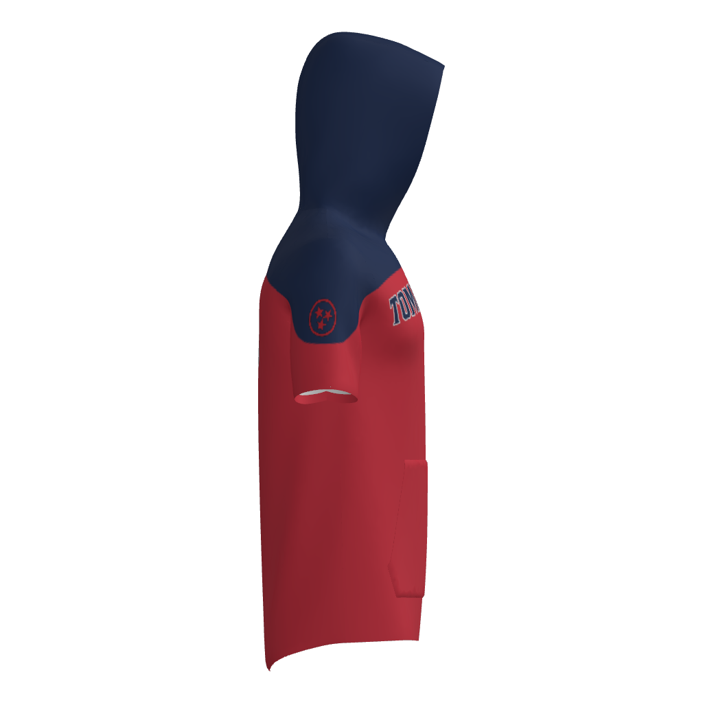 Tomahawks Short Sleeve Sublimated Hoodie - Red/Navy
