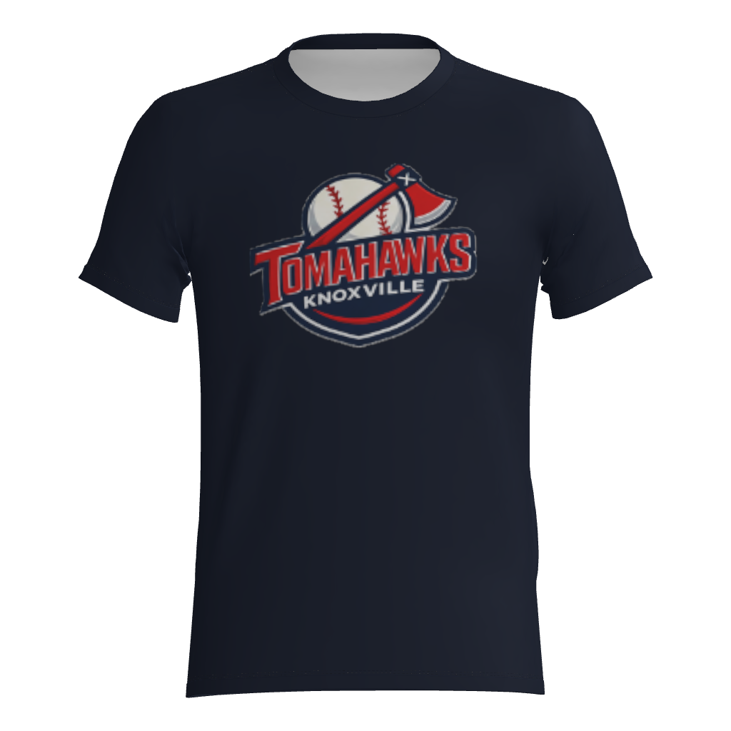 Tomahawks Short Sleeve Cotton Blend DTF Fan Tee Shirt - Navy