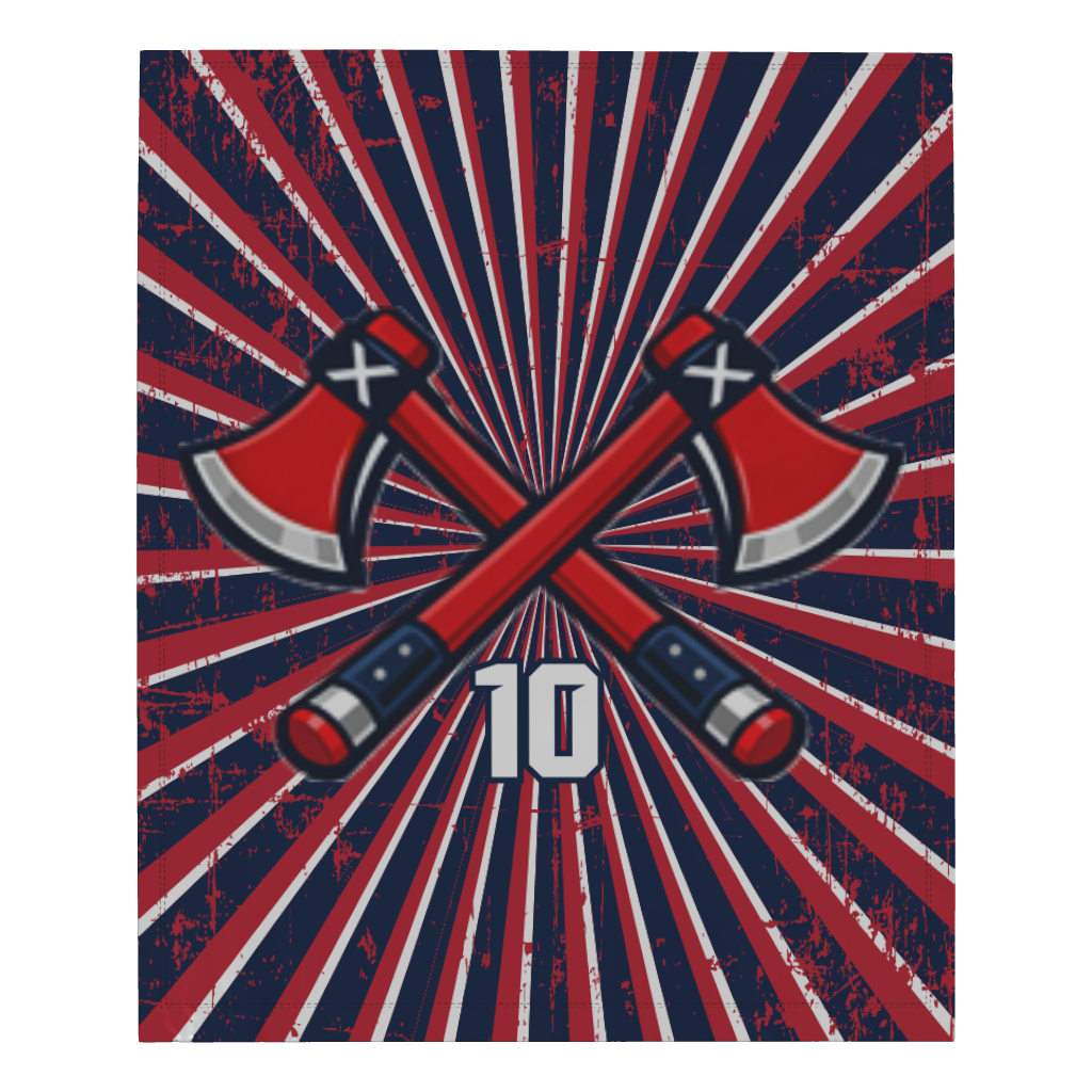 Tomahawks Microfleece Blanket - 50" W X 60" L - With Number