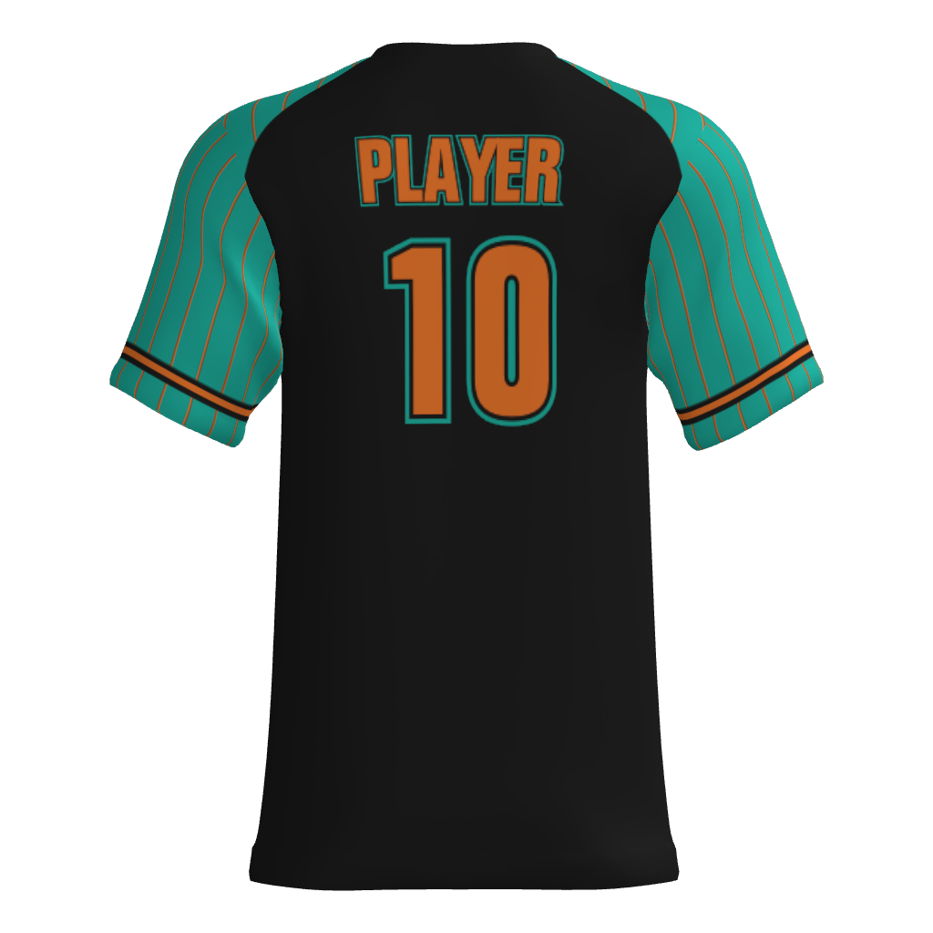 Sevier Heat V-Neck Game Jersey - Black/Teal