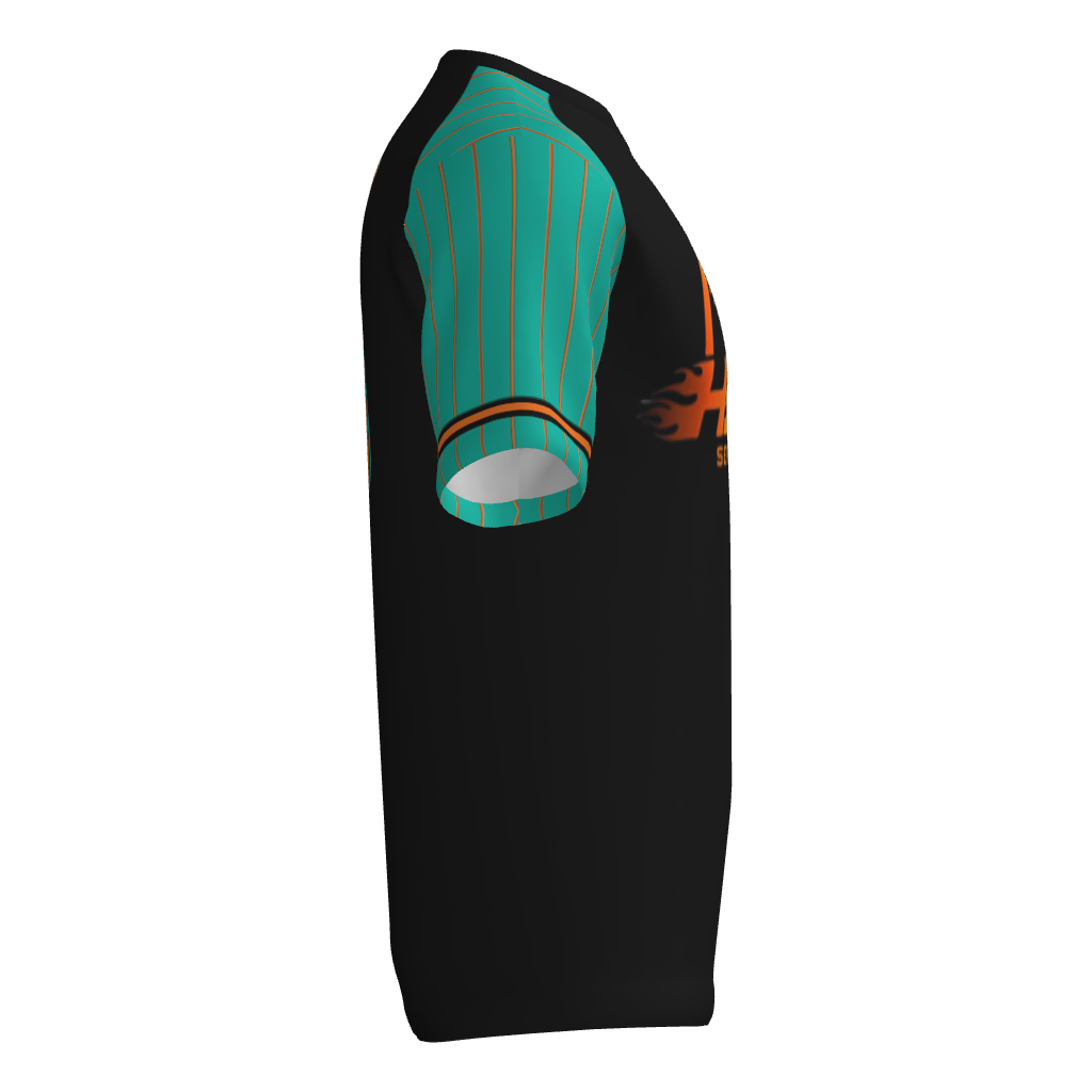 Sevier Heat V-Neck Game Jersey - Black/Teal