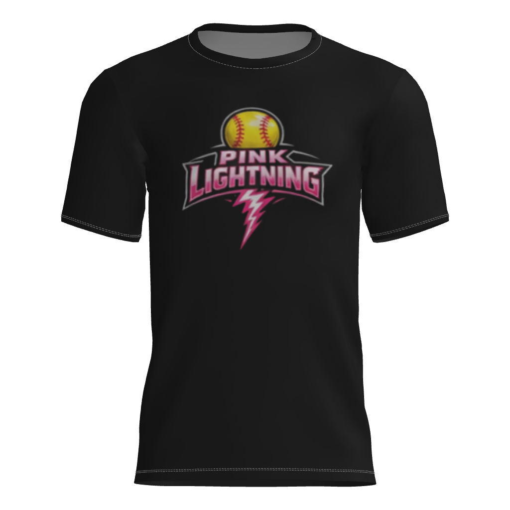 Pink Lightning Short Sleeve Dri-Gear DTF Tee Shirt W/Number