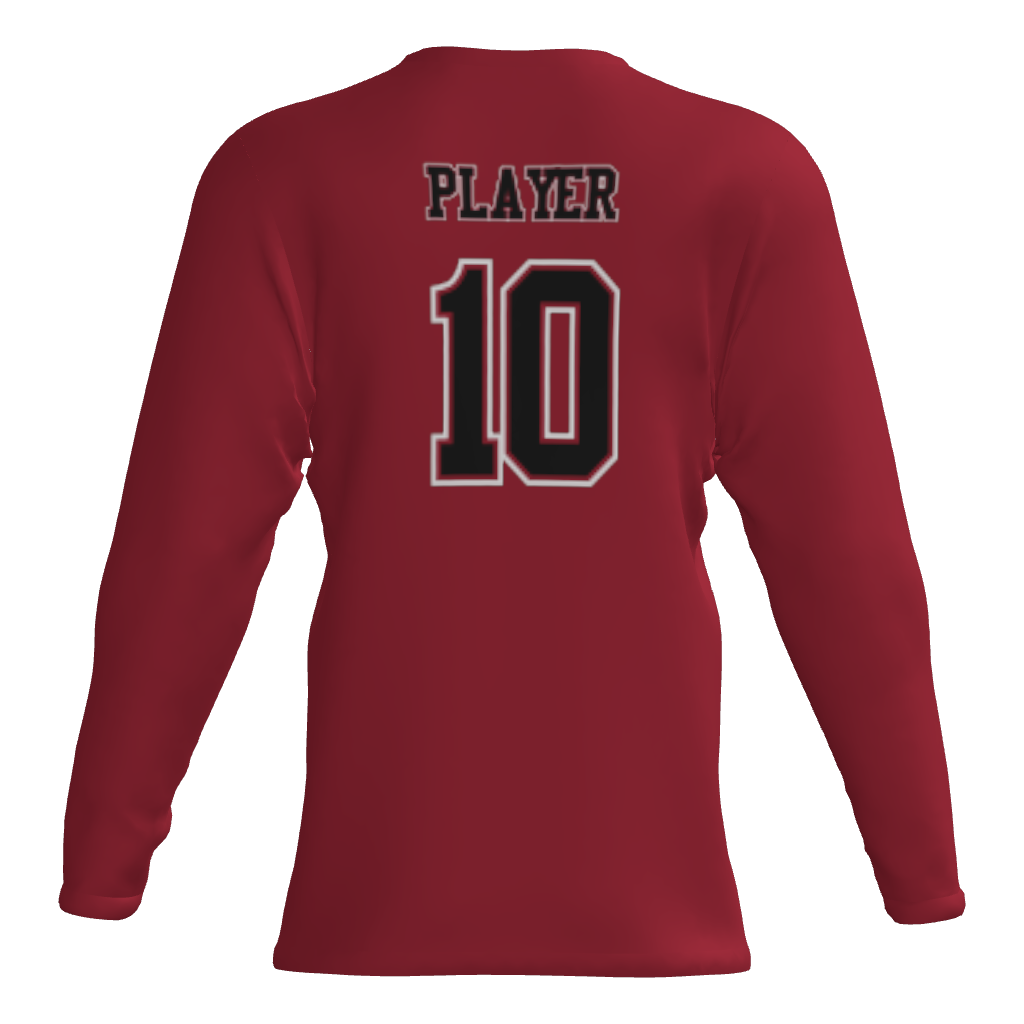 Lone Star Vipers Long Sleeve Dri-Gear Sublimated T-Shirt - Scarlet