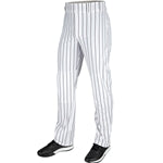 Champro Triple Crown 2.0 Open Bottom Pinstripe Pant - White W/Black Stripe