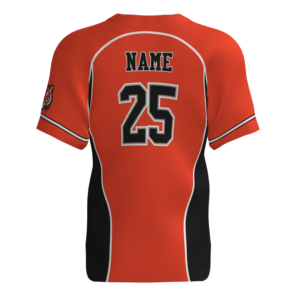 Tigers Full Button Short Sleeve Fan Jersey