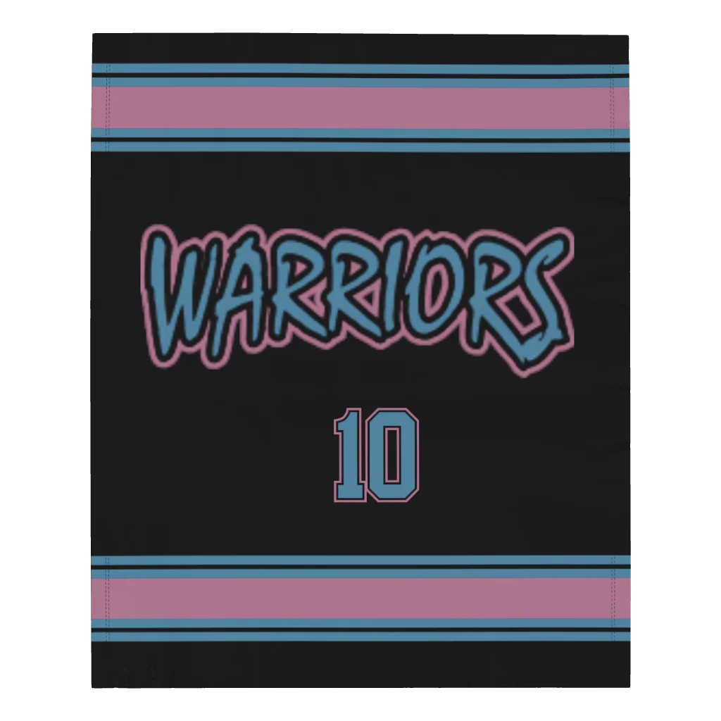 Warriors Microfleece Blanket - 50" W X 60" L - With Name or Number