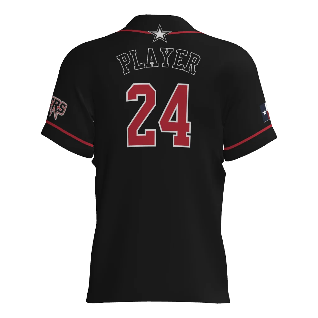 Lone Star Vipers 2-Button Game Jersey - Black