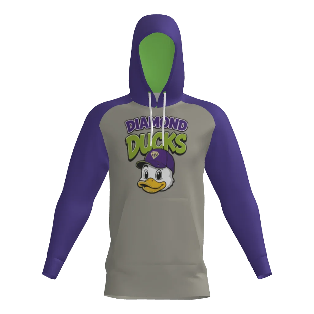 Diamond Ducks Sublimated Fleece Hoodie W/ Number