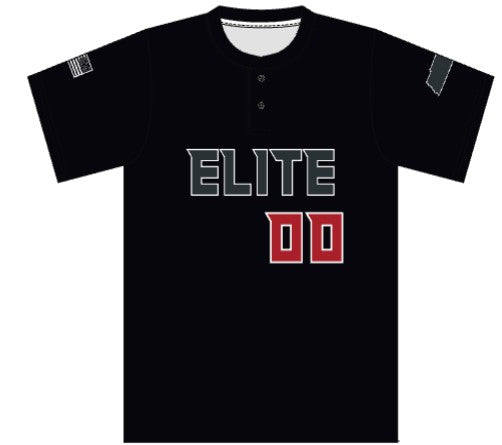 Elite 12u 2-Button Game Jersey - Black