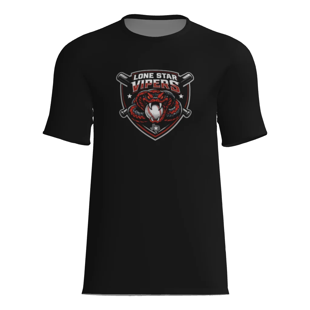 Lone Star Vipers Short Sleeve Dri-Gear Sublimated T-Shirt - Black