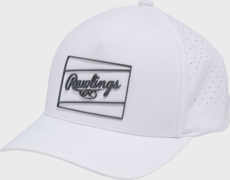 New Rawlings White Laser Performance Patch Snapback Hat
