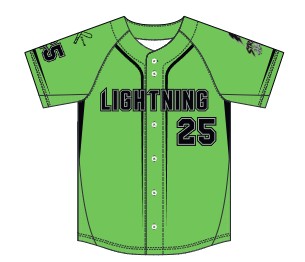 Bower Lightning Full Button Pro Neck Short Sleeve Fitted Game Jersey